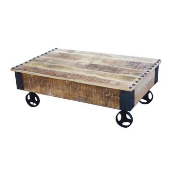 Table Basse Coffre Avec 1 Abattant Sur Roulettes Grocery Achat